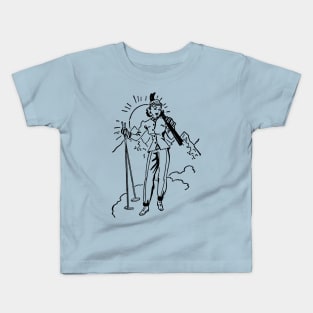 Retro Vintage lady ski bunny skier Kids T-Shirt